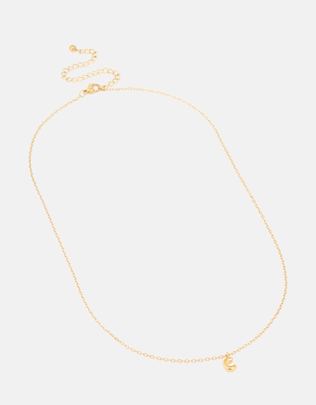 Lovisa - Waterproof Gold Plated Stainless Steel Mini Bubble Letter C Necklace