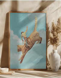 Olive et Oriel - Meehaw Rodio Cat by Vertigo Artography Art Print