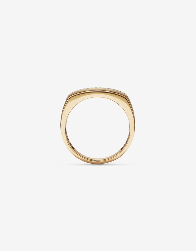 Michael Hill - Men's Diamond Row Signet Ring in 10kt Yellow Gold