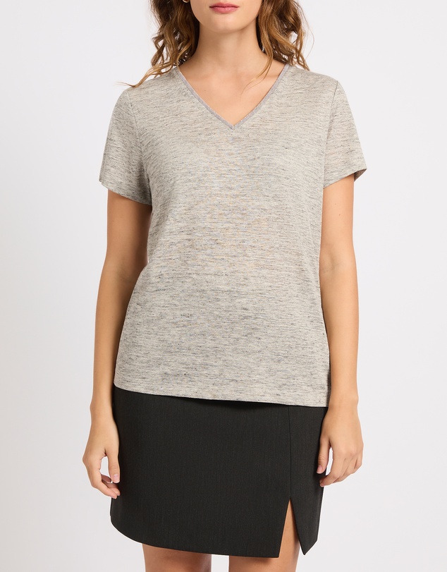 Marcs - Sam V Neck Linen Tee