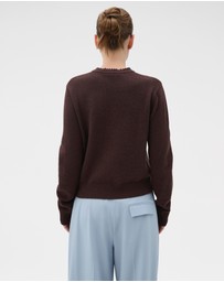 Oroton - Embellished Rib Knit Crew Jumper