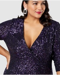 Pink Dusk by Curve Project - Are You Jelly Sequin Dress