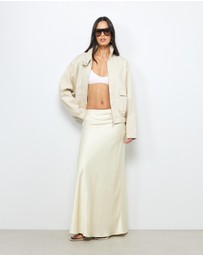 AERE - Bias Maxi Satin Skirt