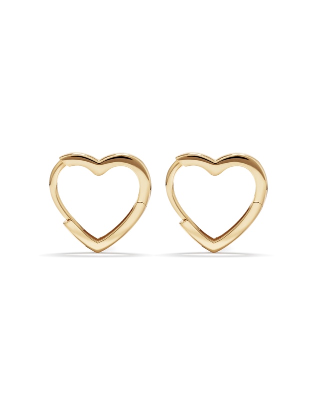 Michael Hill - 11mm Heart Shape Huggie Earrings in 10kt Yellow Gold