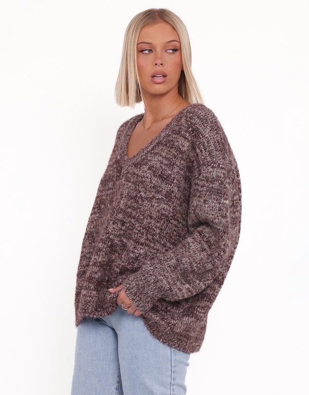 Petal & Pup - Libby Oversized Sweater - Brown Marle