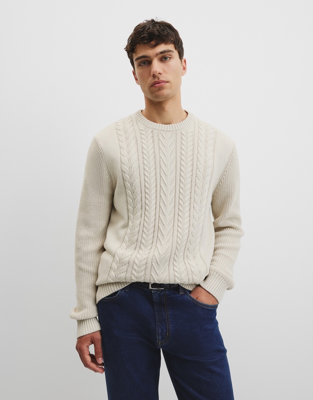 Country Road - Australian Good Earth Cotton Cable Crew Neck Knit