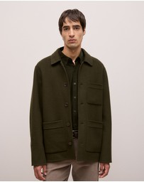 Trenery - Double Faced Wool Chore Jacket in Deep Forest