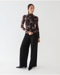 Forcast - Savanna Printed Mesh Top
