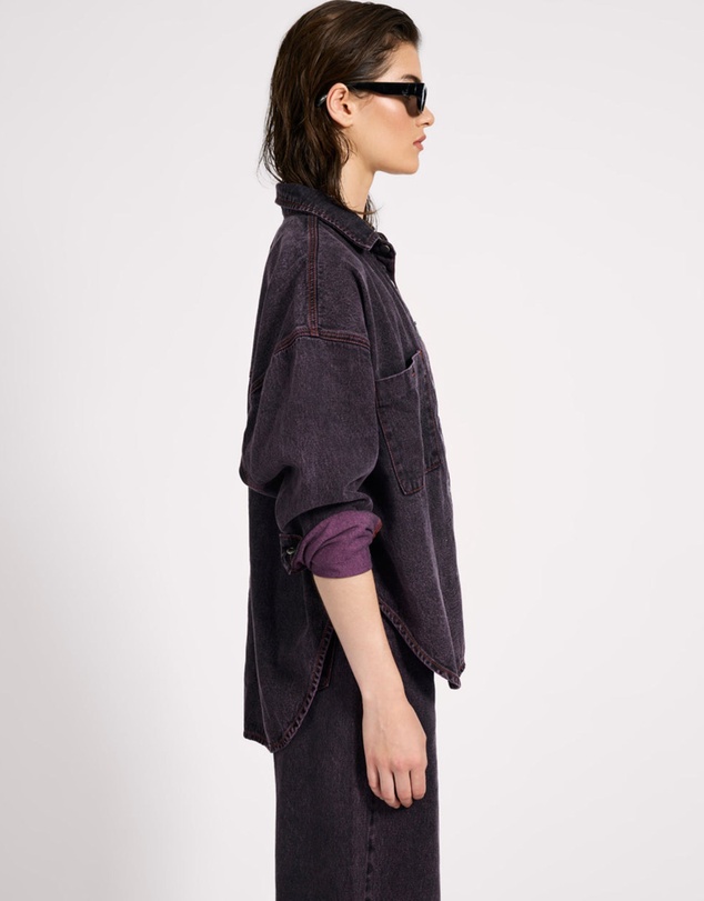ONE TEASPOON - Daria Denim Shacket - Black Pink
