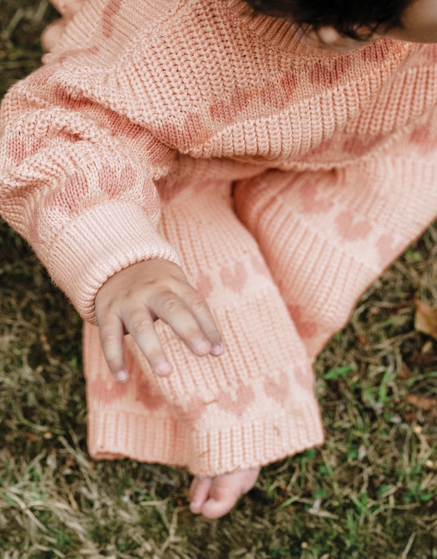 Kynd Baby - Knit Flare Pant in Pink Heart