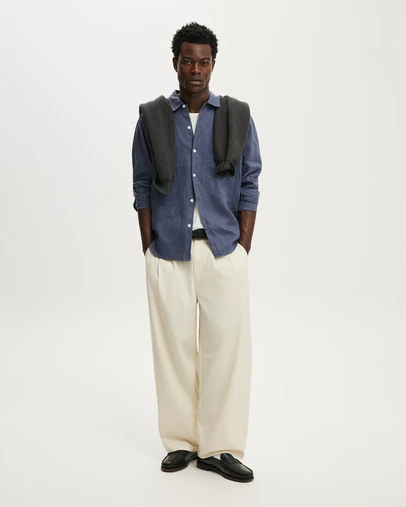 Cotton On - Relaxed Linen Long Sleeve Shirt
