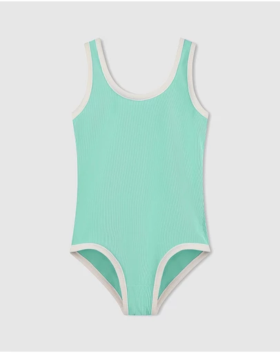 Zulu & Zephyr Mini - Mini Stripe Rib Scoop One Piece - Babies-Teens