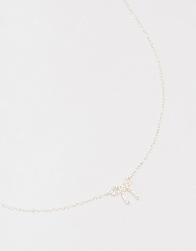 Lovisa - Sterling Silver Cubic Zirconia Bow Pendant Necklace
