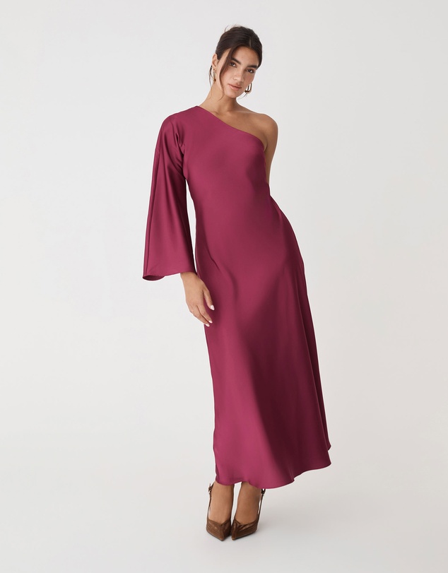 Forcast - Cleo One Shoulder Satin Dress