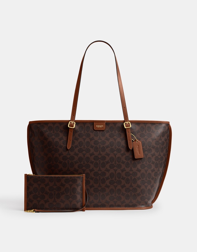 Coach - Signature Coated Canvas Taxi Tote Bag
