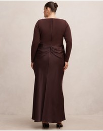 Forever New Curve - Briella Curve Boat Neck Draped Maxi Dress