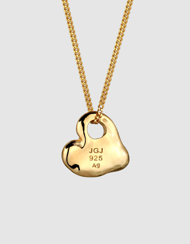 Elli Jewelry - Organic Heart Necklace in Gold-Plated 925 Silver