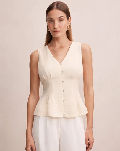 Forever New - Portia Pleated Linen Top