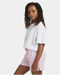 Roxy - Girls 8 to 16 Daisy Check Lekeito Elastic Waist Shorts