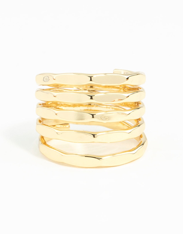 Lovisa - Gold Molten Layered Ring