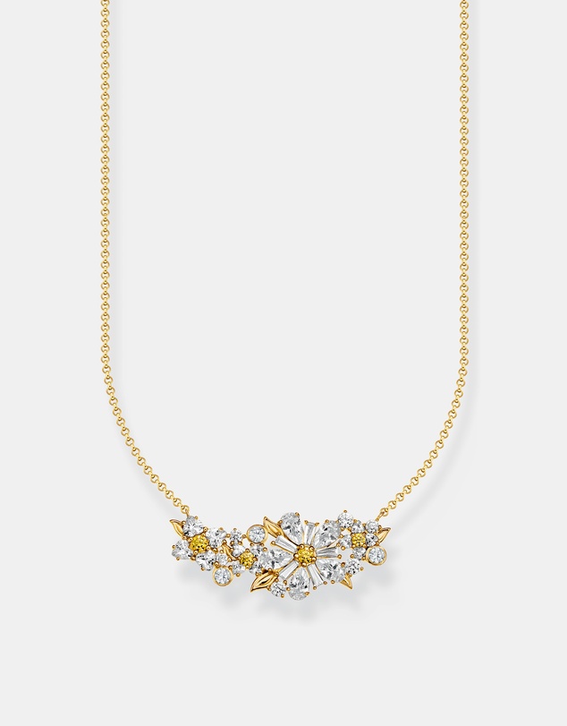 THOMAS SABO - THOMAS SABO Lovely Daisy Necklace with Stones Gold