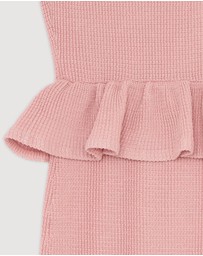 Revibe - Repaired Self Portrait Peplum Knit Midi Dress - AU 8