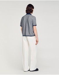 Sandro - Cross Knit Shirt Cardigan