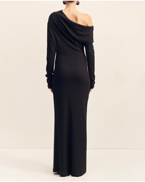 Shona Joy - Aby Draped Asymmetrical Long Sleeve Maxi Dress