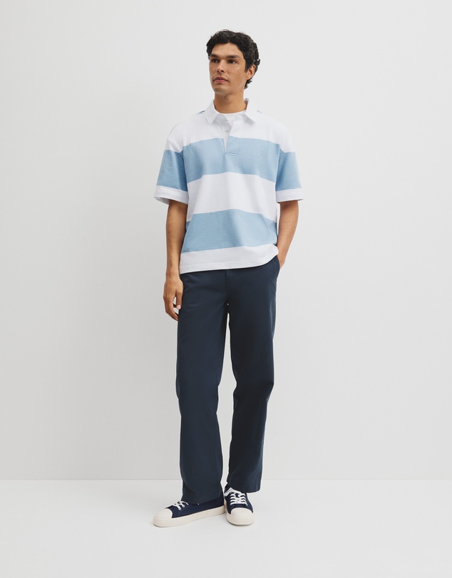 Country Road - Short Sleeve Australian Cotton Stripe Rugby Polo