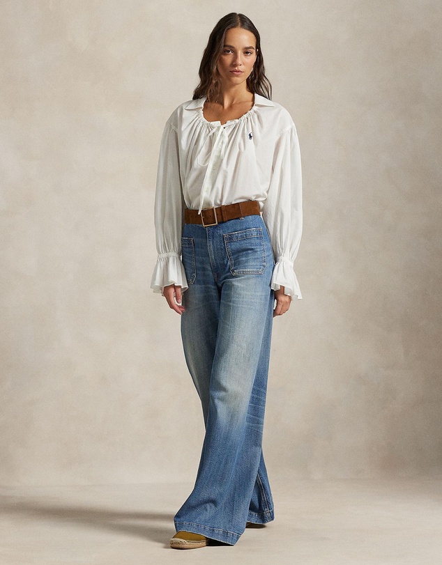 Polo Ralph Lauren - Tie-Neck Cotton Poplin Top