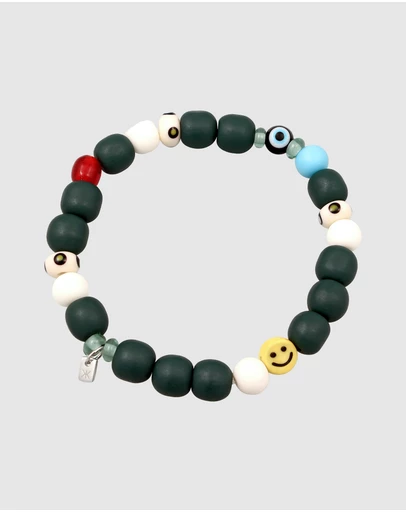 Kuzzoi - ICONIC EXCLUSIVE - Mixed Bead Bracelet with Evil Eye and Smiling Face