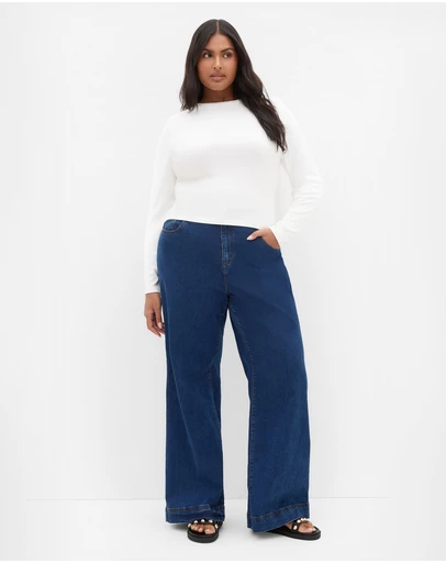 City Chic - Plus size Karla Long Sleeve Tee - ivory