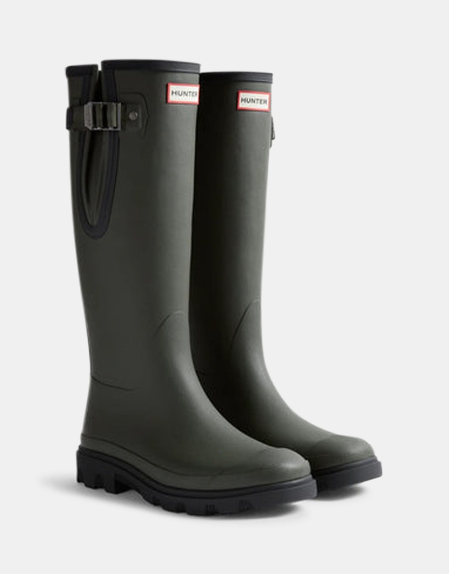 Hunter - Unisex Downpour Adjustable Boot Dark Olive/Black