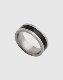 Najo - Aviator Ring Men's Carbon Fibre & Steel Ring