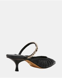 Steve Madden - Small-Talk Black Leather Heels