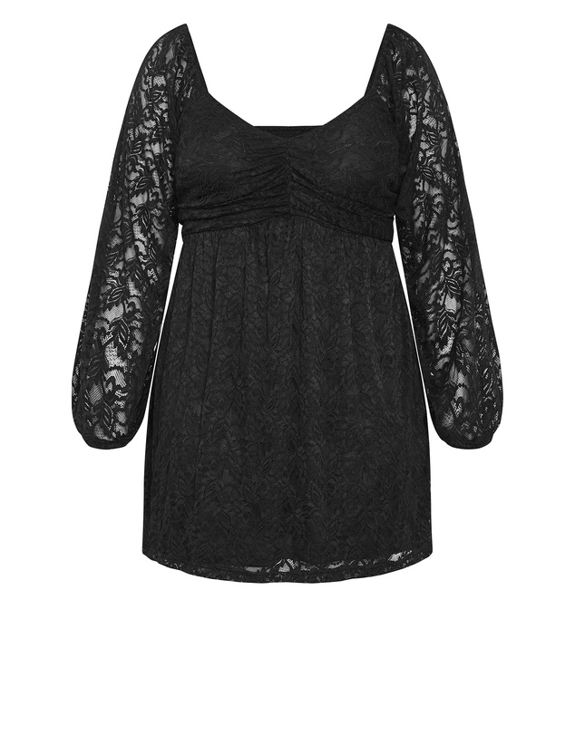 City Chic - Plus size Letitia Lace Mini Dress - black