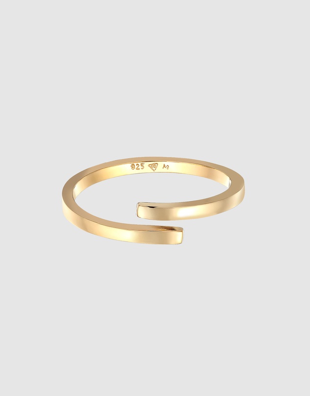 Elli Jewelry - Adjustable Wrap Ring in Gold-Plated 925 Silver
