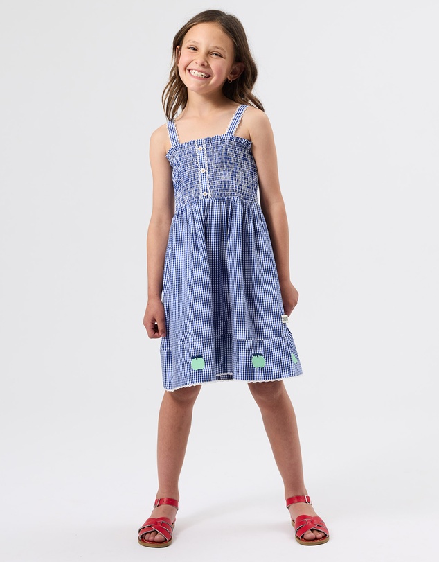 Goldie + Ace - Shirred Gingham Apple Dress - Babies-Kids