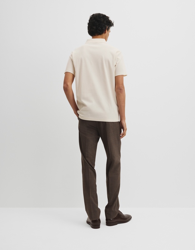 Country Road - Merculalised Cotton Pique Zip Polo