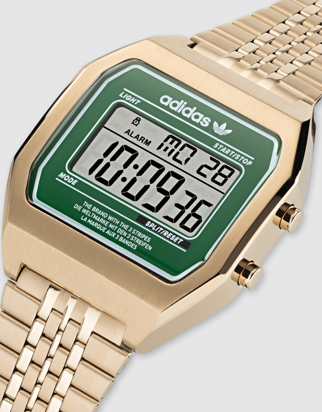 adidas Originals - Digital Two Green & Gold-Tone Watch