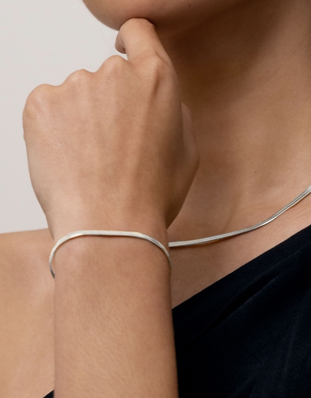 SAINT VALENTINE - Sphinx 3mm Snake Chain Bracelet - Silver