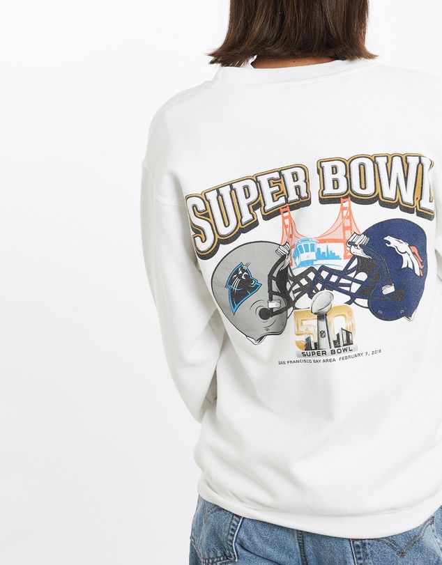 Vintage by The Real Deal - Pre Loved - Vintage NFL Panthers vs Broncos Super Bowl Sweatshirt