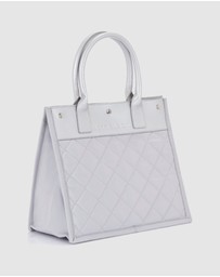 JETT BLACK - Soho Silver Quilted Tote Bag