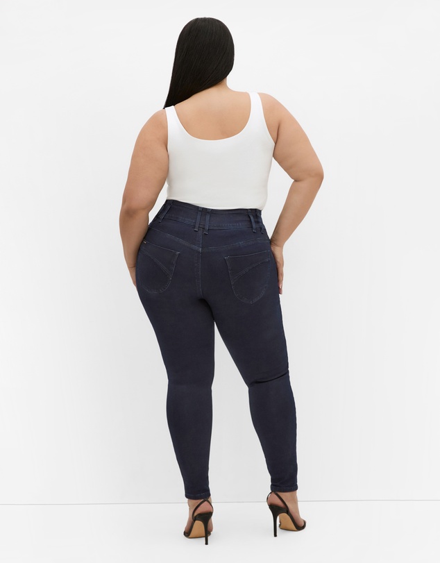 City Chic - Plus size Harley Fit Skinny Petite Jean - dark wash