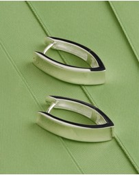 Najo - Swan Silver Huggie Earrings