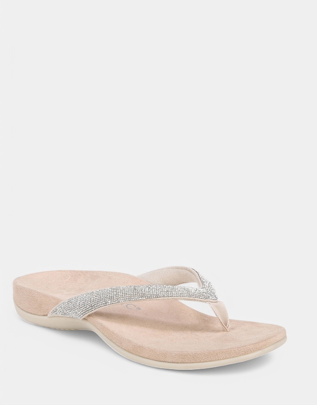 Vionic - Dillon Shine Toe Post Sandal - Cream