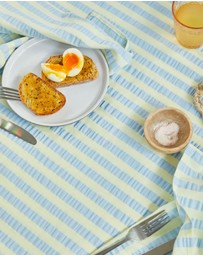Mosey Me - Butter Blue Seersucker Square Tablecloth