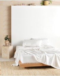 Linen House - Vienna 300TC Cotton Percale Fitted Sheet 50cm