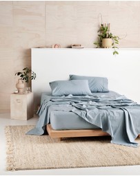 Linen House - Vienna 300TC Cotton Percale Flat Sheet
