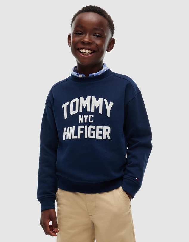 Tommy Hilfiger - Logo Sueded Crew Neck Sweatshirt - Teens